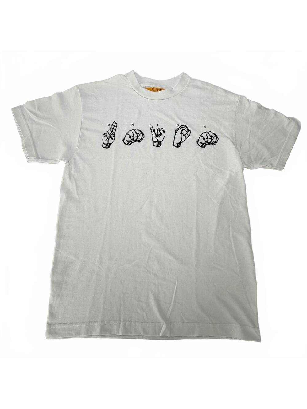 Union Los Angeles ASL Hands Tee White Size M NWOT